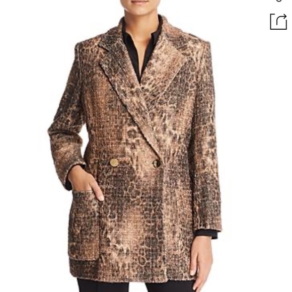Badgley Mischka Leopard Tweed Jacket - Picture 2 of 11